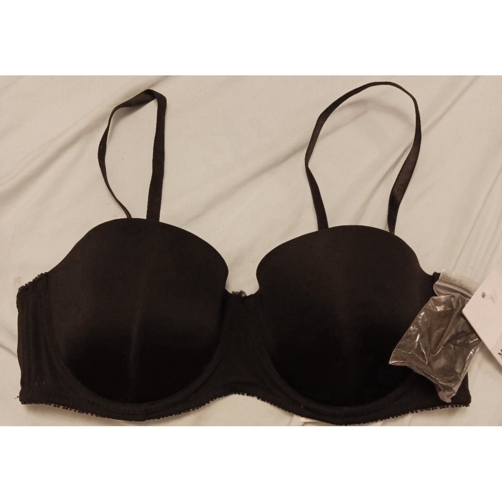 NEW Ekouaer Black‎ Underwire Convertible Strap/Strapless Bra Size 34C